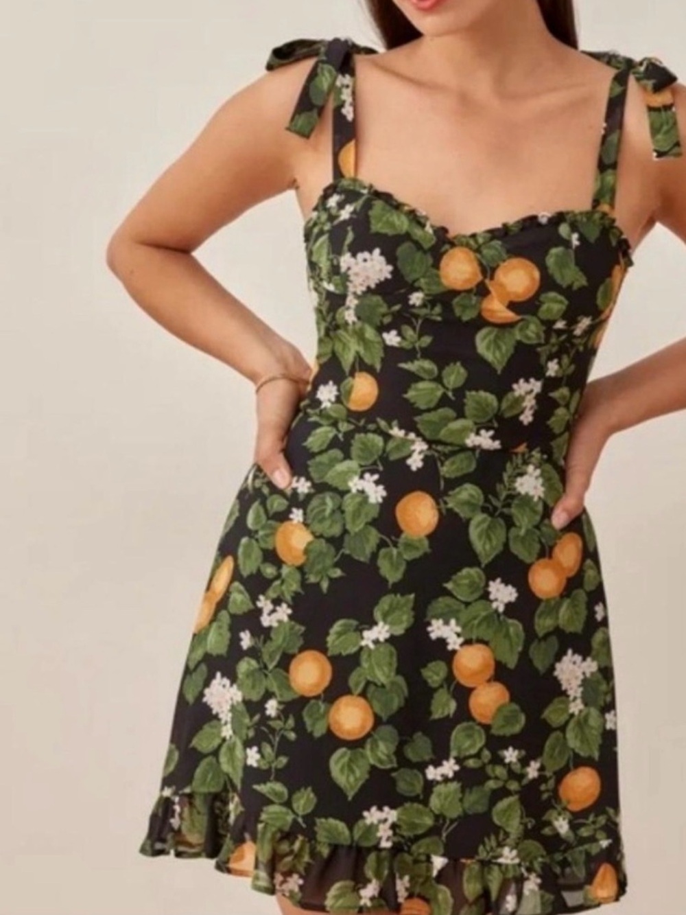 Reformation Christine Mini Dress in Clementine